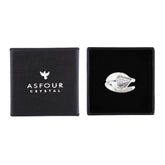 عصفور كريستال خاتم فضة عيار 925 بتصميم وردة توليب مرصعة بالزركون RM0135-9